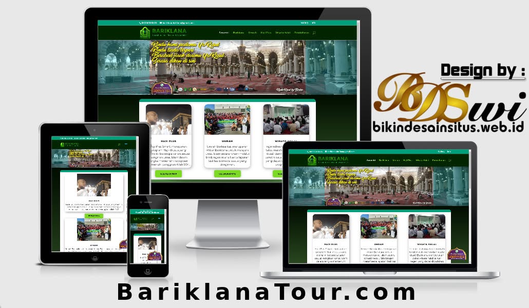 Website Biro Wisata & Haji Bariklana Tour — contoh desain website oleh BikinDesainSitus