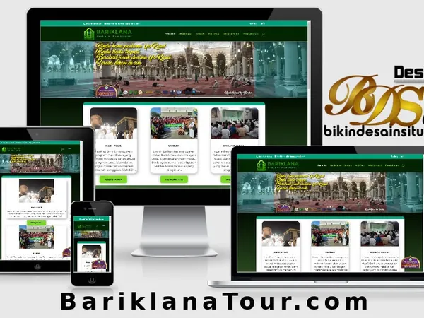 Website Biro Wisata & Haji Bariklana Tour — contoh desain website oleh BikinDesainSitus