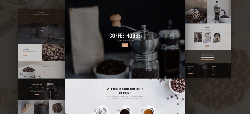 Contoh website coffee shop modern dan elegant